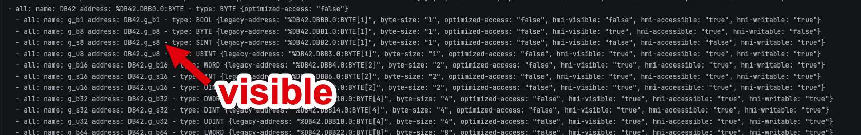 S7CommPlus browse of the classic DB showing not-accessible tag still browsable