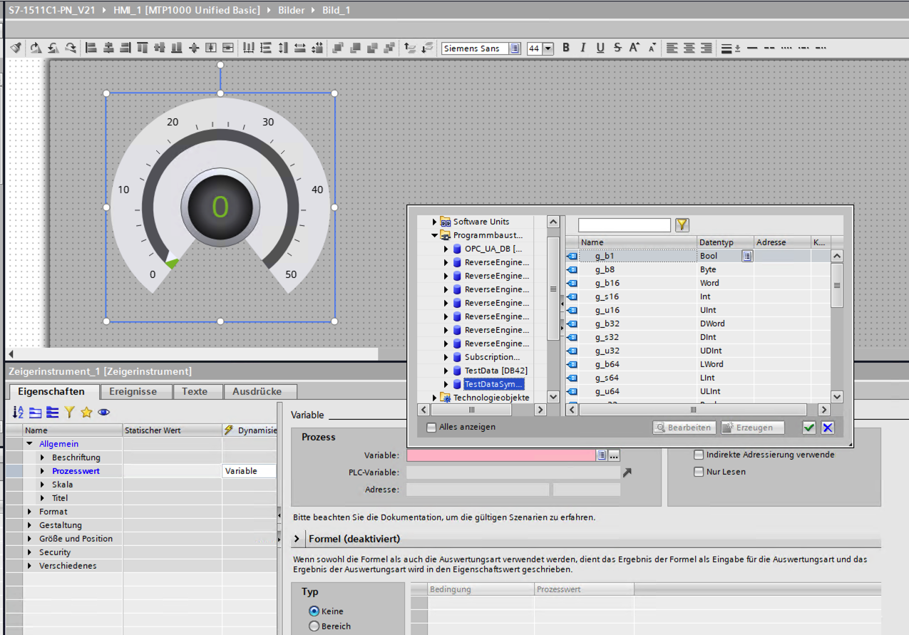 HMI tag-binding browser hiding not-visible tags — optimized DB